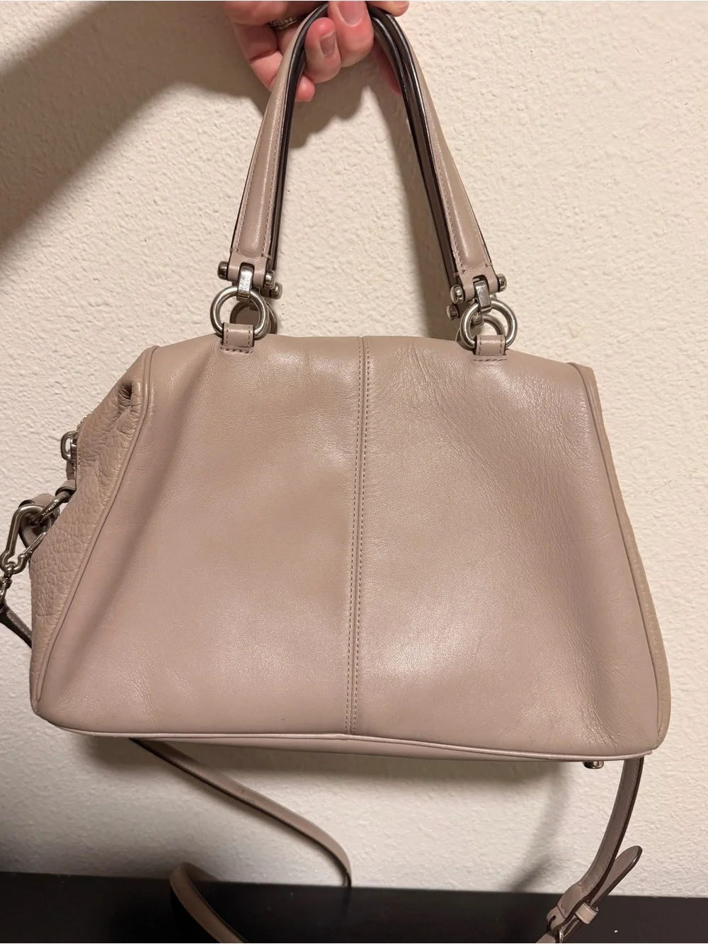 Coach Beige Leather Satchel Bag
